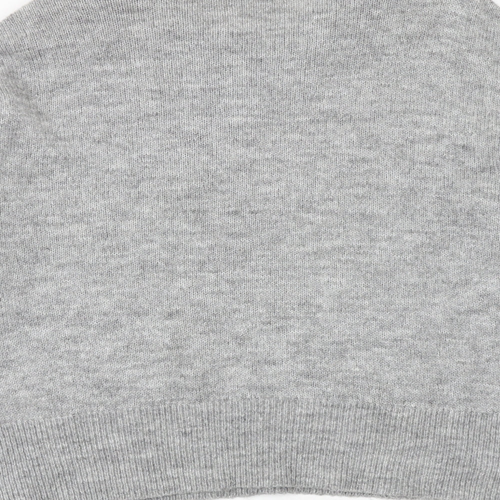 New Look Womens Grey Round Neck Acrylic Pullover Jumper Size S