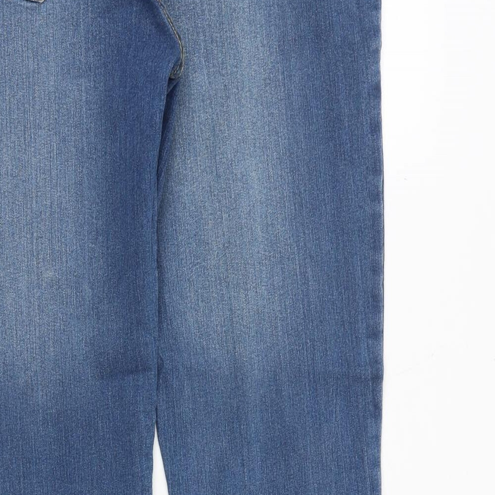 Janina Womens Blue Cotton Skinny Jeans Size 12 Regular Zip