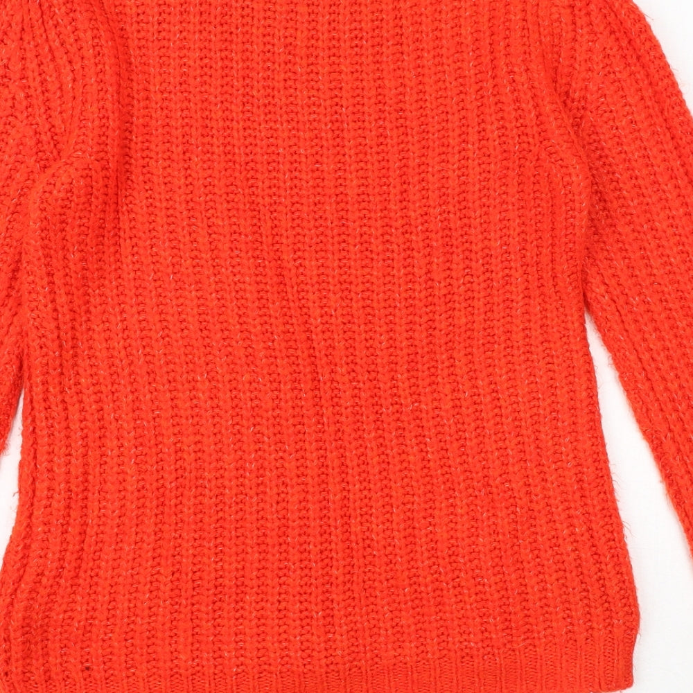 NEXT Womens Red Round Neck Acrylic Pullover Jumper Size XS