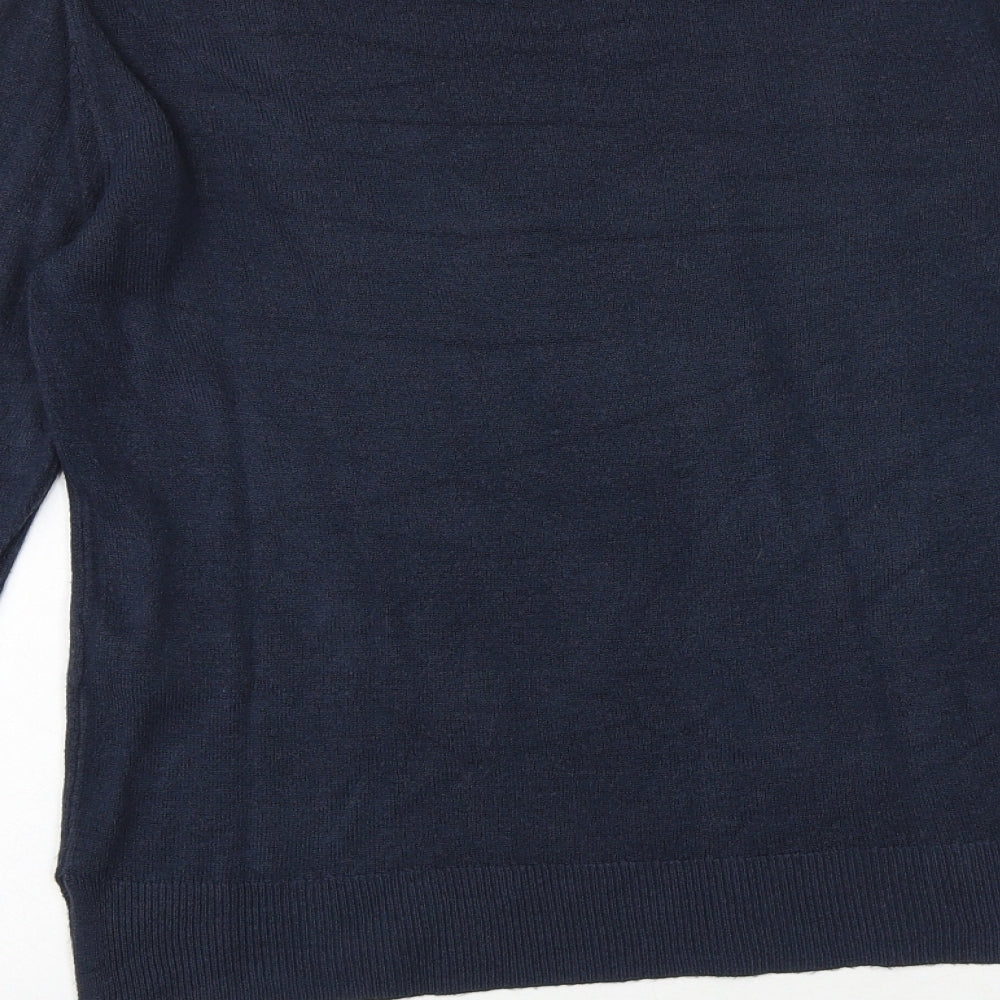 Marks & Spencer Womens Blue Round Neck Acrylic Pullover Jumper Size 10