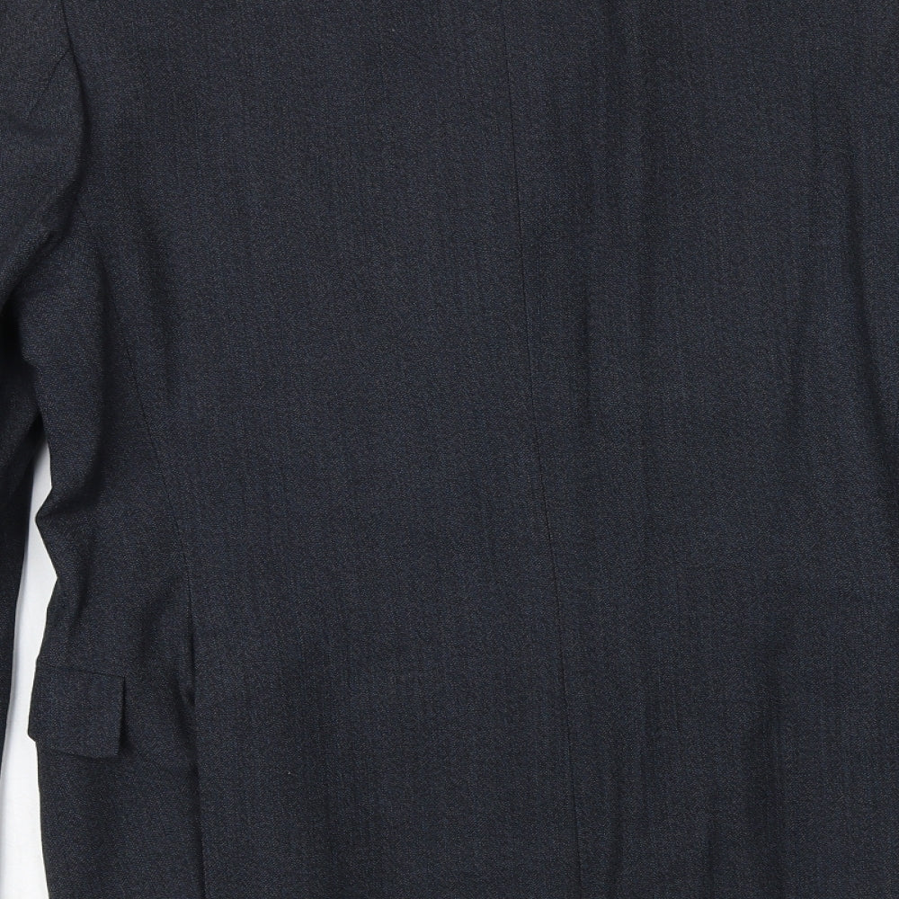 Burton Mens Blue Polyester Jacket Suit Jacket Size 36 Regular