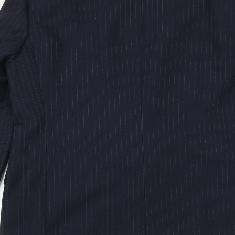 Pierro Cini Mens Blue Striped Wool Jacket Suit Jacket Size 44 Regular