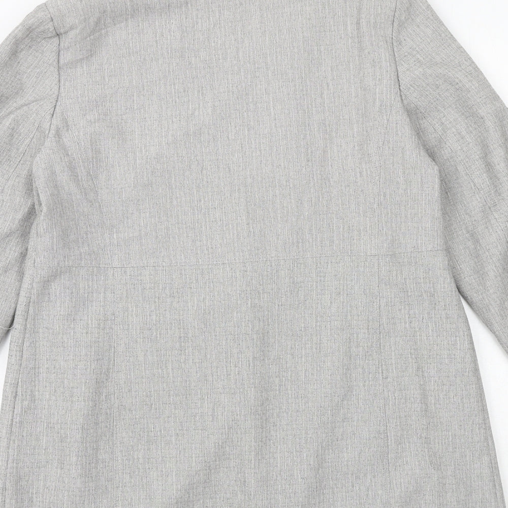 bonprix Womens Grey Pea Coat Coat Size 12 Button