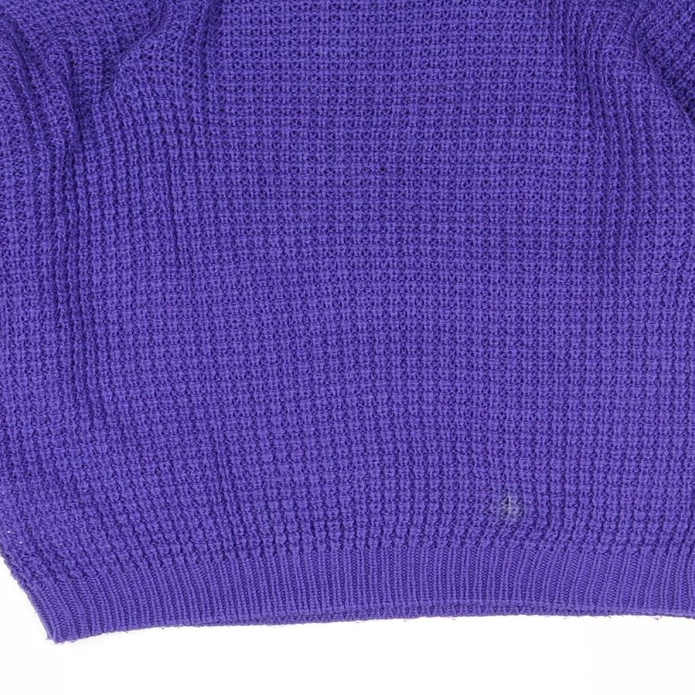 FB Sister Womens Purple Round Neck Acrylic Pullover Jumper Size XS - Polite Till I Bite