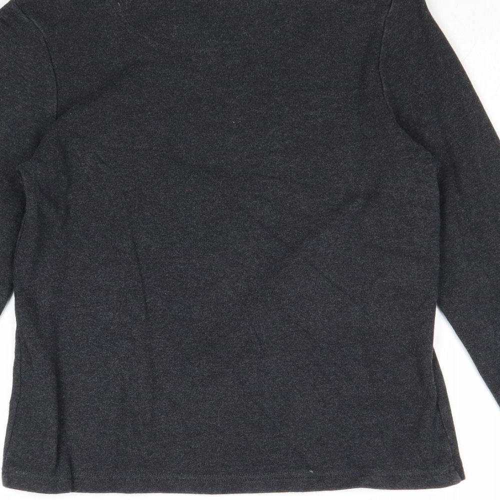 DASH Womens Grey Cotton Pullover Sweatshirt Size 10 Zip