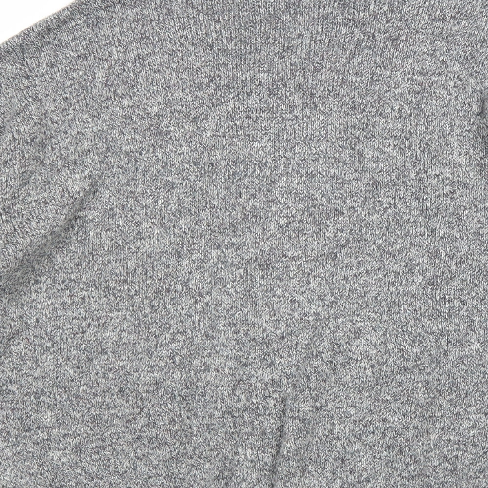 Carlos Rossini Womens Grey V-Neck Acetate Pullover Jumper Size M