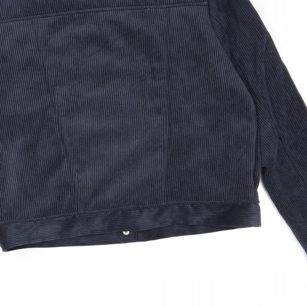 2bella Womens Blue Jacket Size L Snap - Fluffy Lining