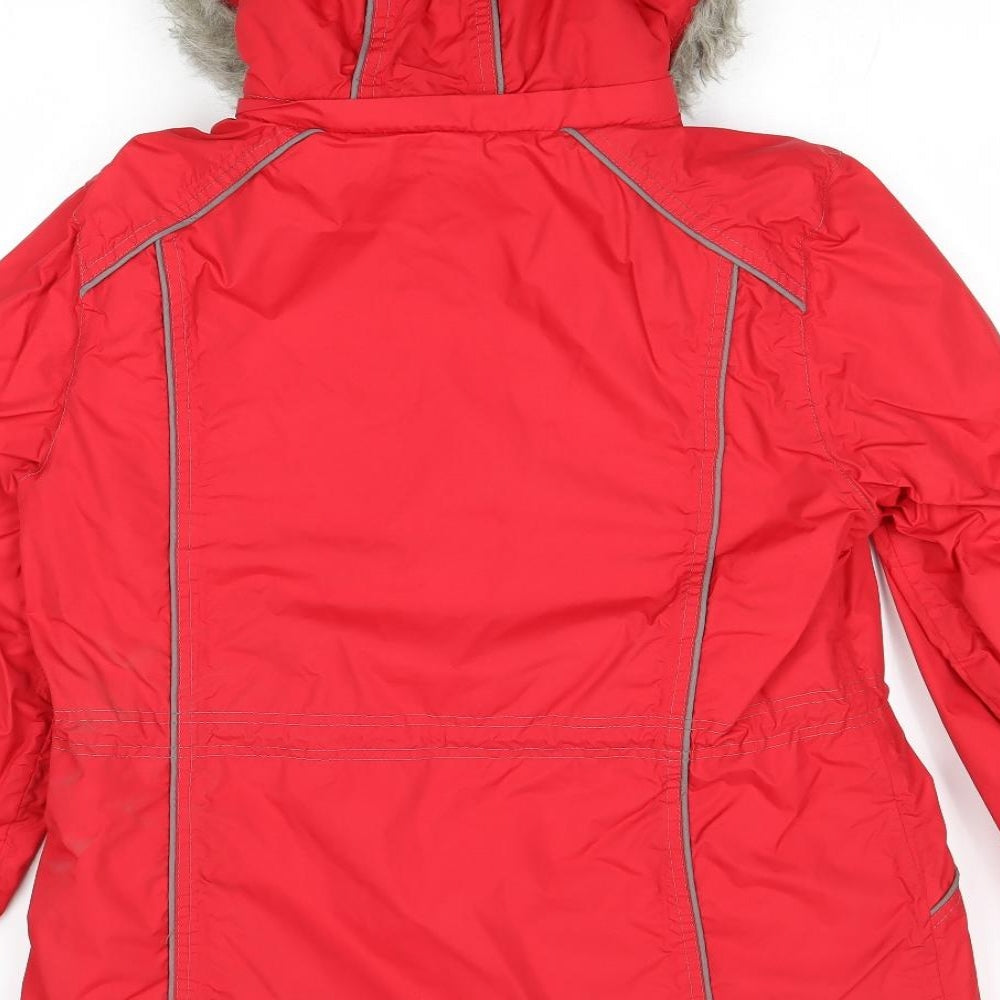 Savoir Womens Red Windbreaker Jacket Size 12 Zip