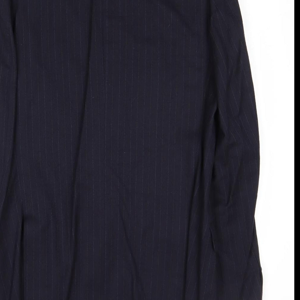 Marks & Spencer Mens Blue Striped Wool Jacket Suit Jacket Size 40 Regular