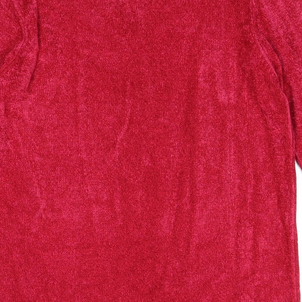 Marks & Spencer Womens Pink V-Neck Viscose Pullover Jumper Size 10