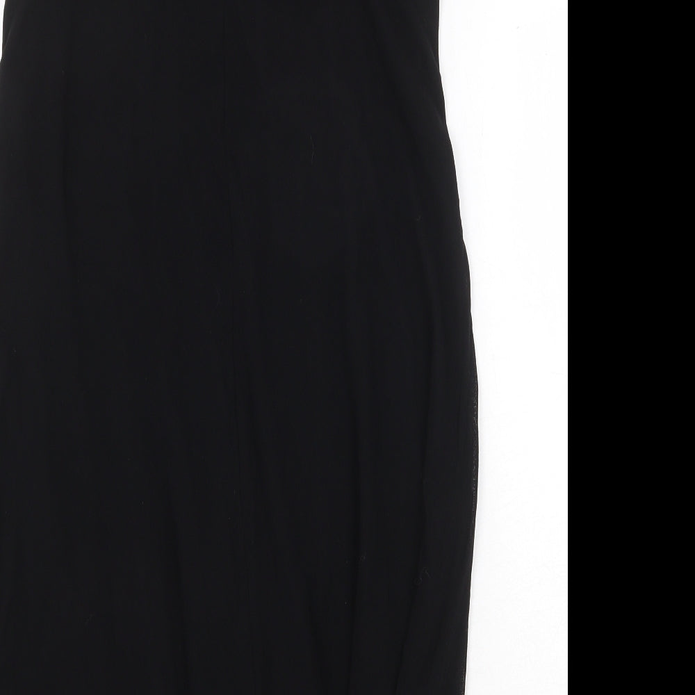 M&Co Womens Black Nylon Trapeze & Swing Size 12 Round Neck Pullover