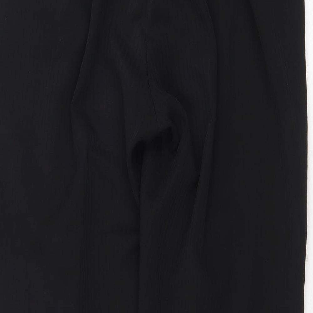 Dorothy Perkins Womens Black Polyester Trousers Size 12 Regular Zip