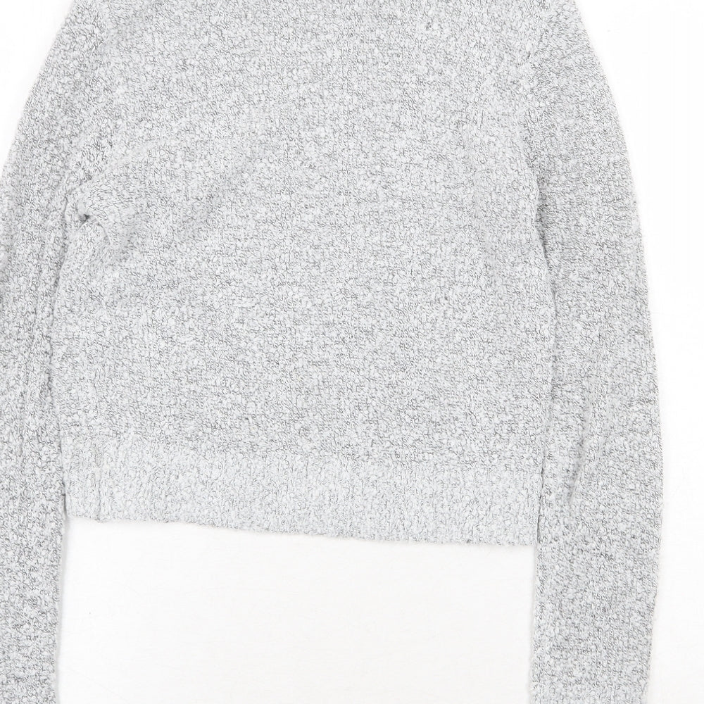 H&M Womens Grey Round Neck Acrylic Pullover Jumper Size XS