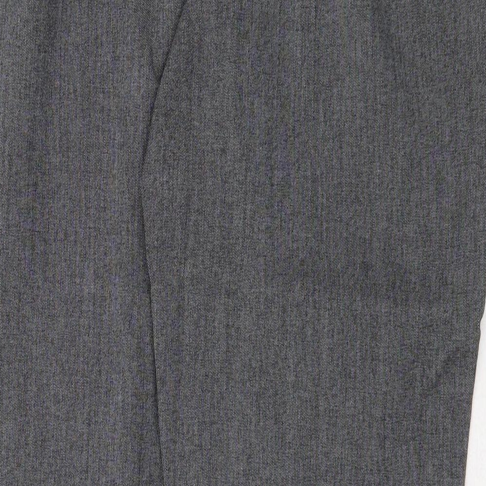 Debenhams Womens Grey Polyester Trousers Size 34 in Regular Zip