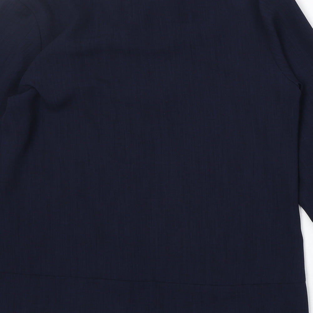Mackays Womens Blue Polyester Basic Button-Up Size 12 Collared