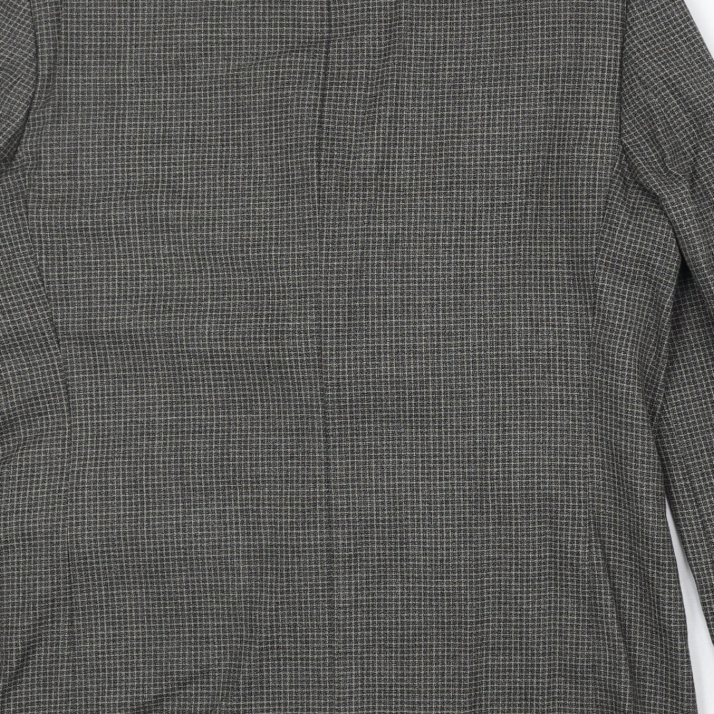 The British Tailor Mens Grey Geometric Wool Jacket Suit Jacket Size 42 Regular