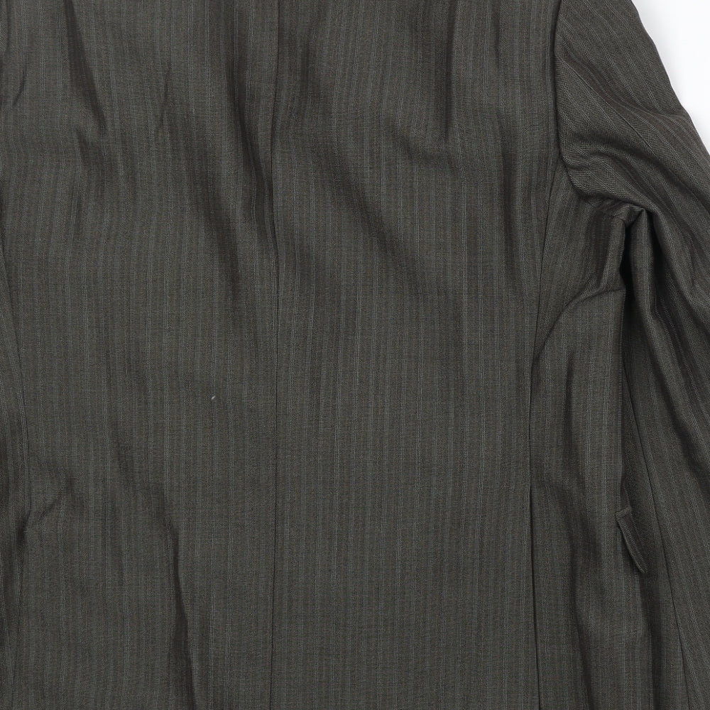 Odermark Mens Grey Striped Polyester Jacket Suit Jacket Size 42 Regular
