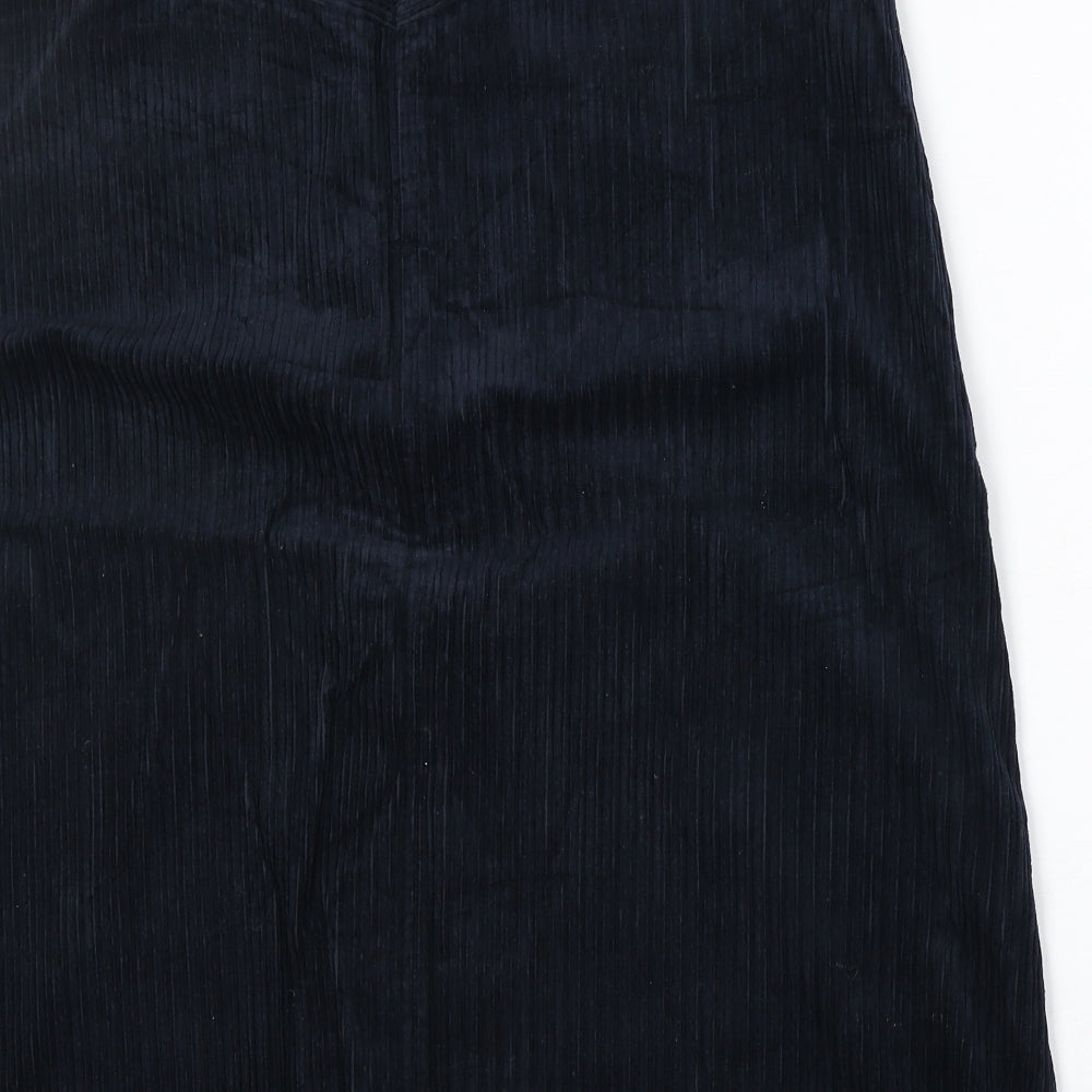 Adini Womens Blue Polyester A-Line Skirt Size M Zip