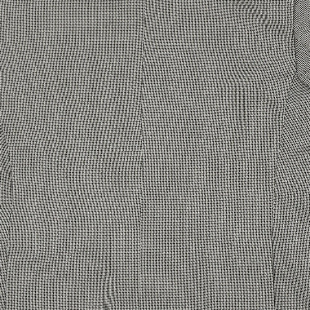 Simon Taylor Mens Beige Geometric Polyester Jacket Blazer Size 46 Regular