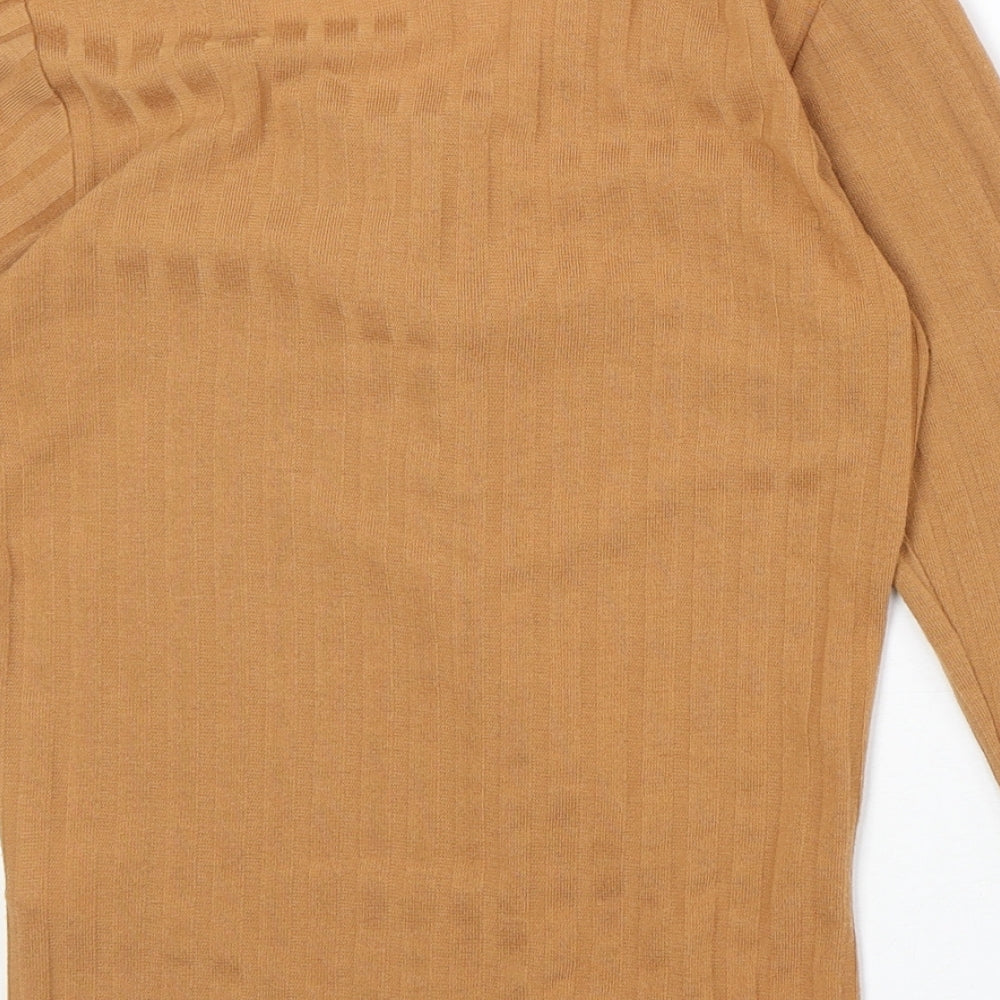 Pins & Needles Womens Orange Polyester Basic Blouse Size S V-Neck - Lace Up Detail