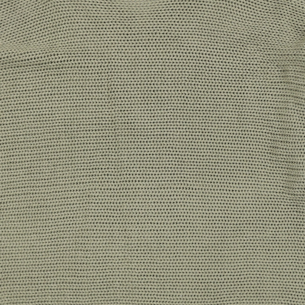 Noisy may Womens Green V-Neck Acrylic Pullover Jumper Size M
