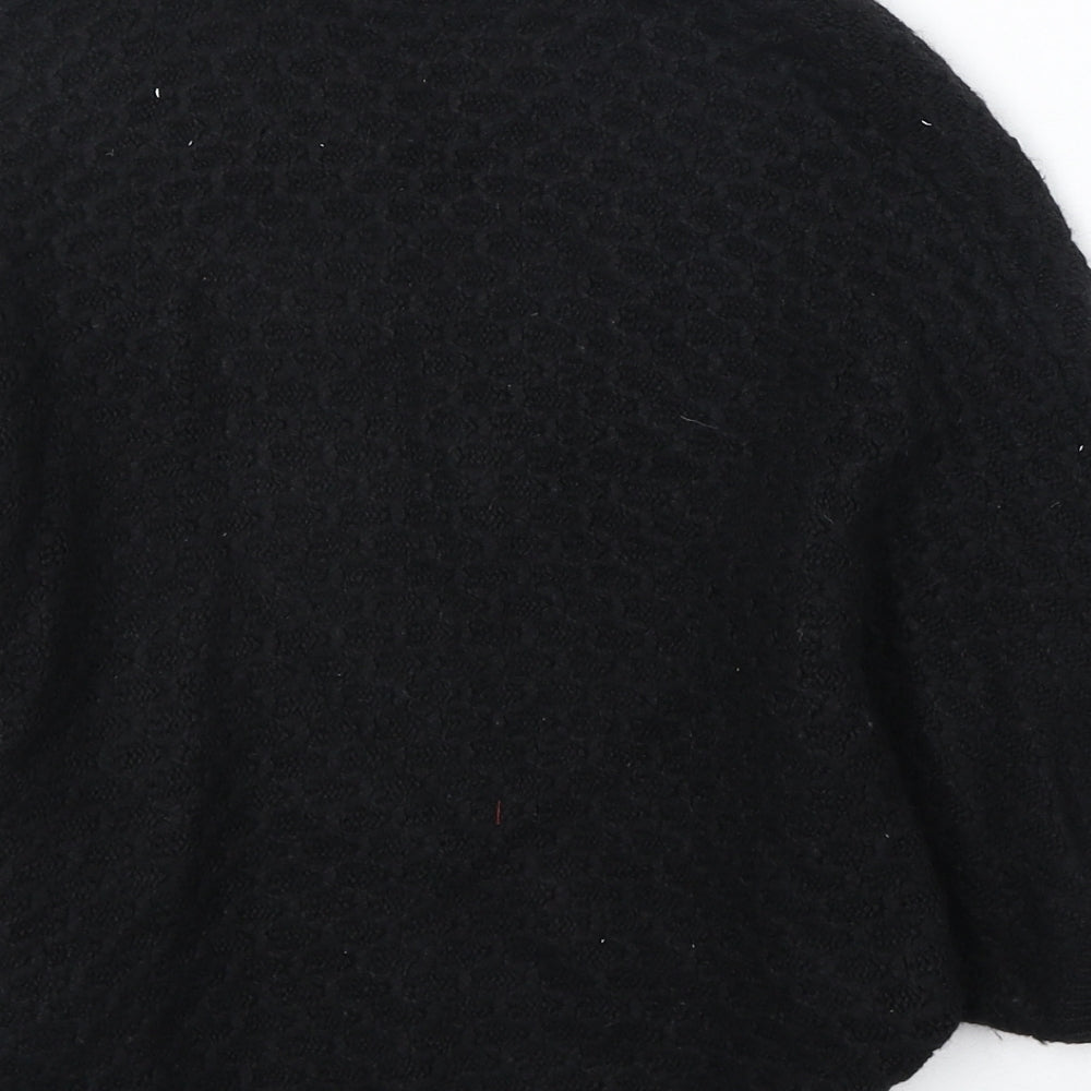 New Look Womens Black V-Neck Acrylic Cardigan Jumper Size 10