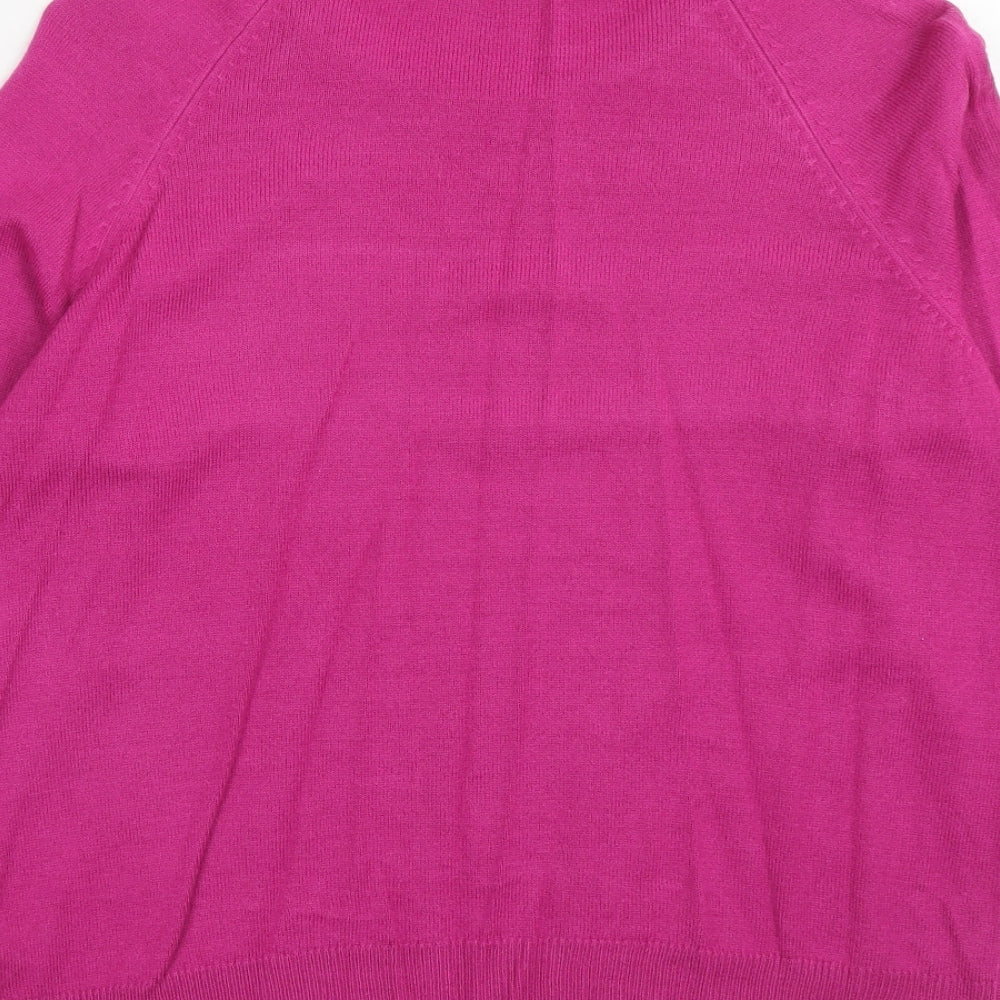 Per Una Womens Purple Round Neck Acrylic Pullover Jumper Size 16