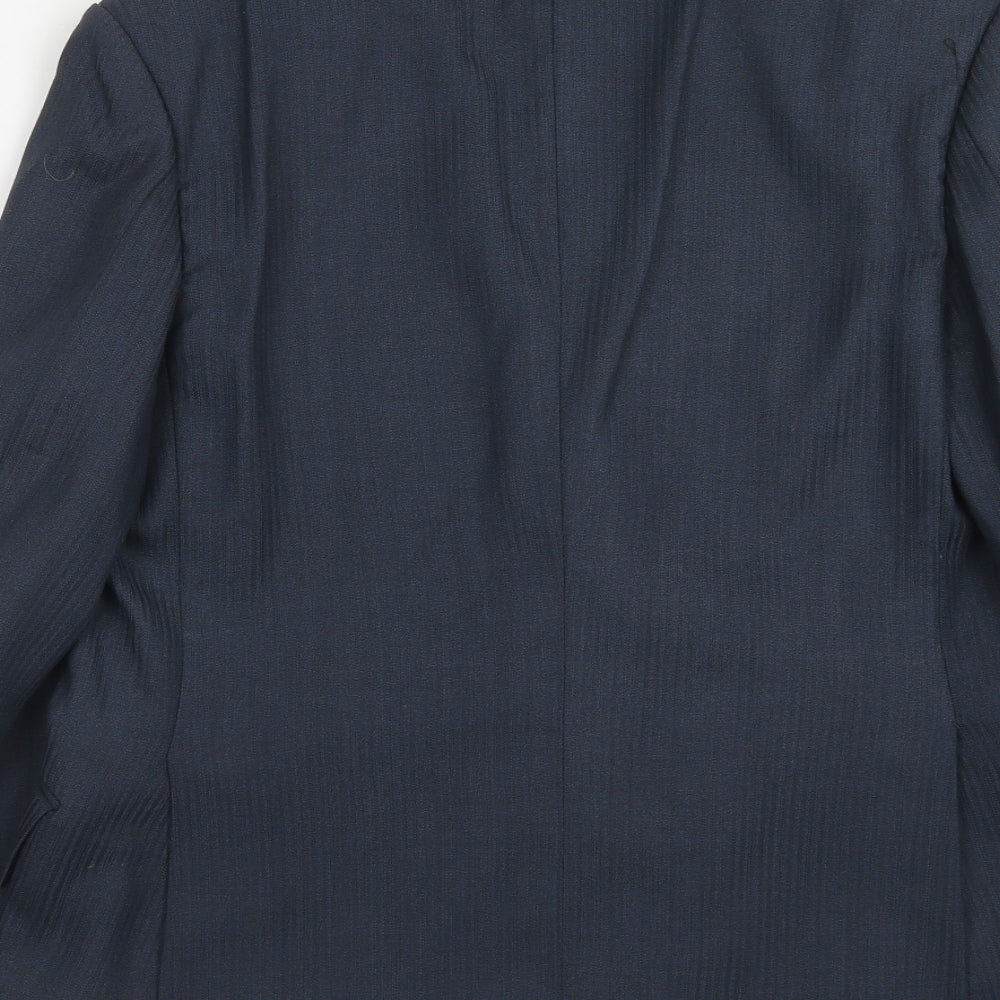 Terylene Mens Blue Polyacrylate Fibre Jacket Suit Jacket Size 38 Regular