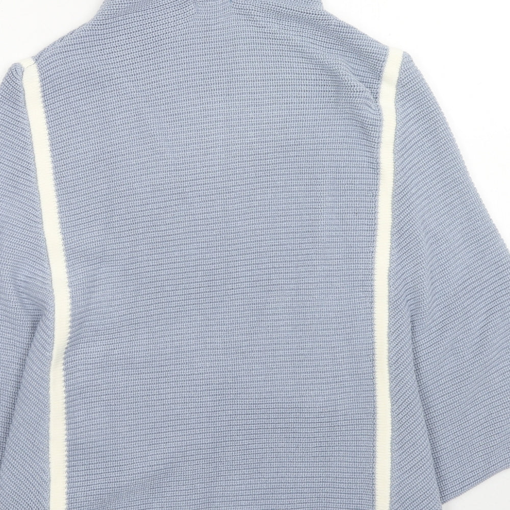 RMK Womens Blue High Neck Acrylic Pullover Jumper Size M