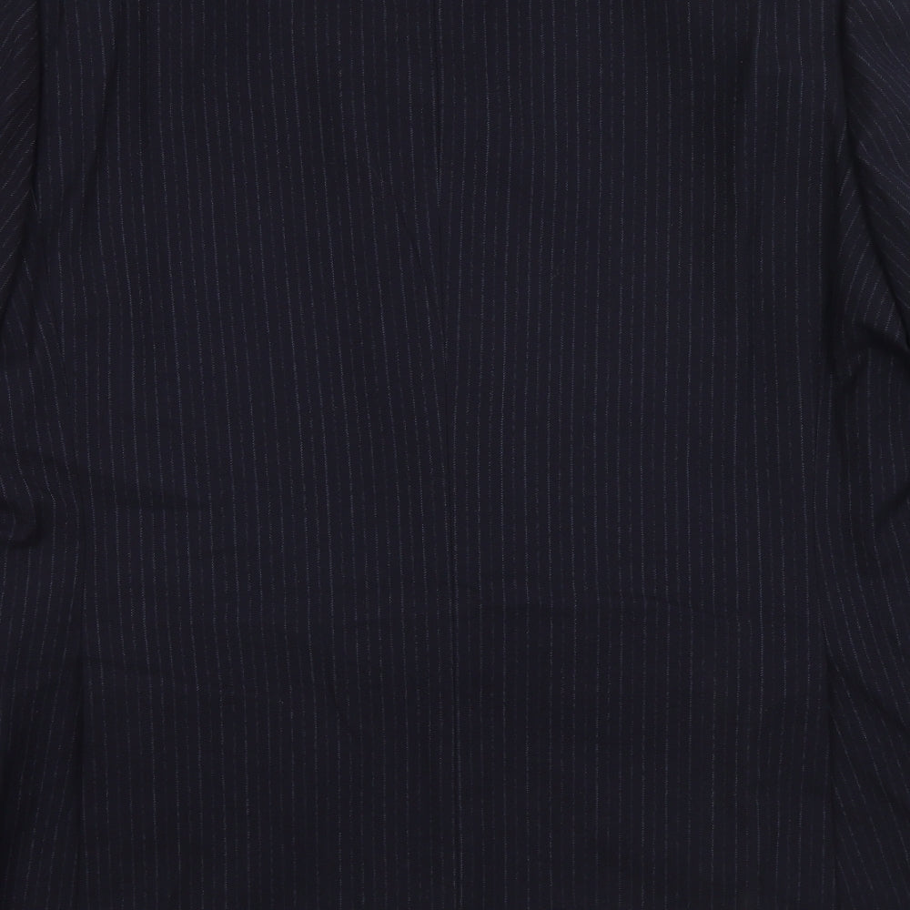 Varteks Mens Blue Striped Wool Jacket Suit Jacket Size 44 Regular