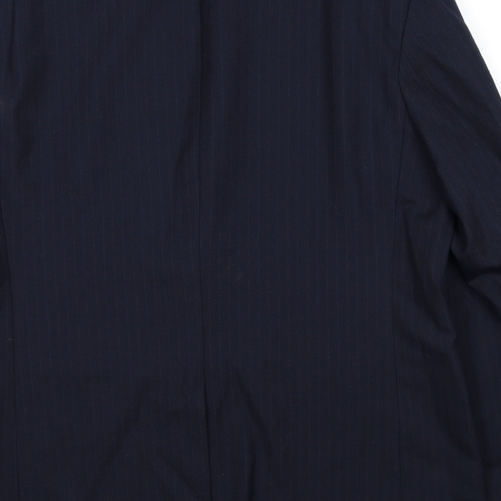 Sovrano Mens Blue Striped Polyester Jacket Suit Jacket Size 44 Regular