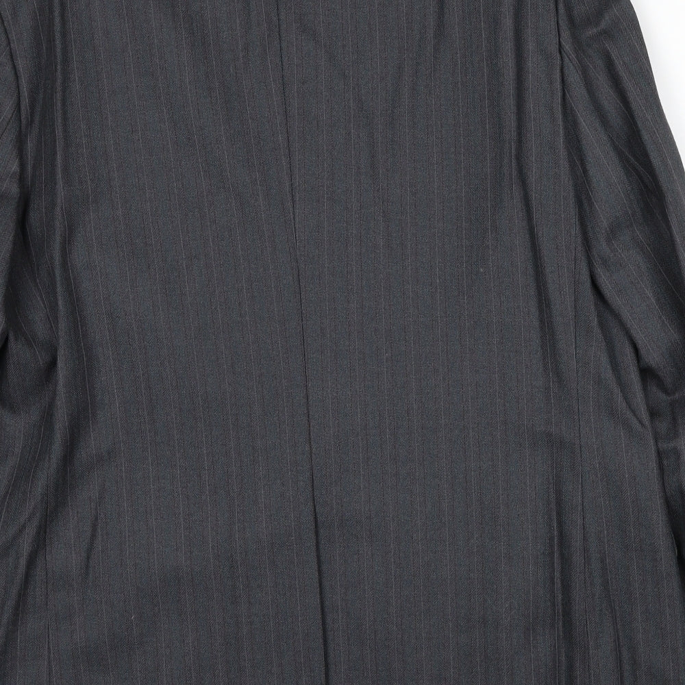 Dunn&Co. Mens Grey Striped Wool Jacket Suit Jacket Size 42 Regular