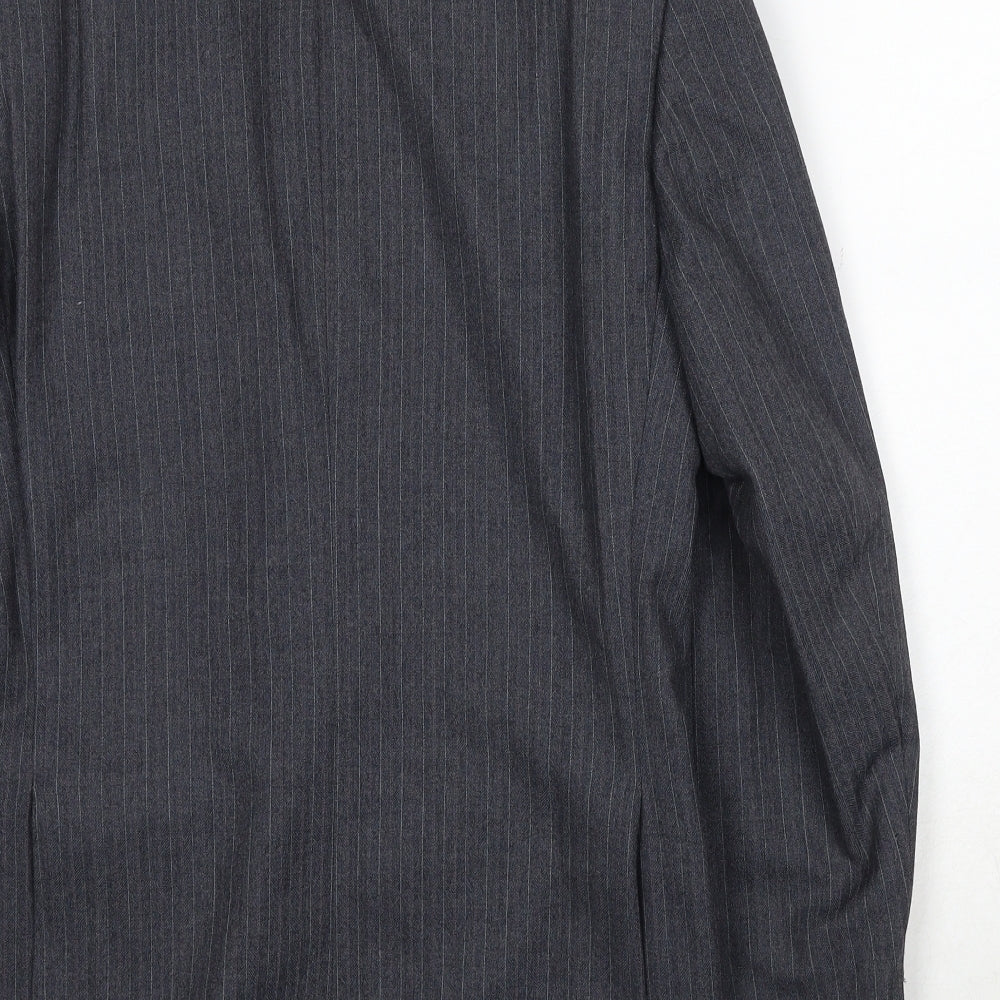 Hepworths Mens Grey Striped Wool Jacket Suit Jacket Size 38 Regular