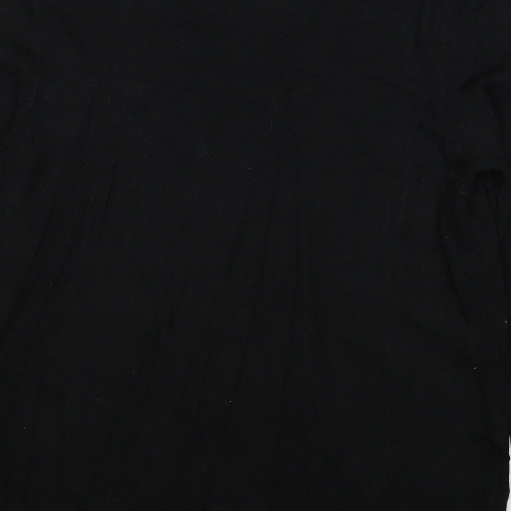 EDC Womens Black Round Neck Polyester Pullover Jumper Size L