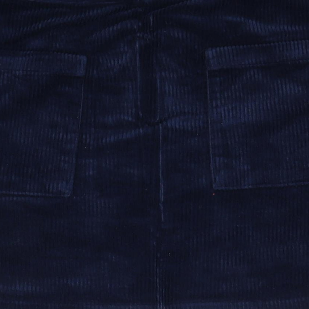 FOREVER 21 Womens Blue Cotton A-Line Skirt Size S Zip