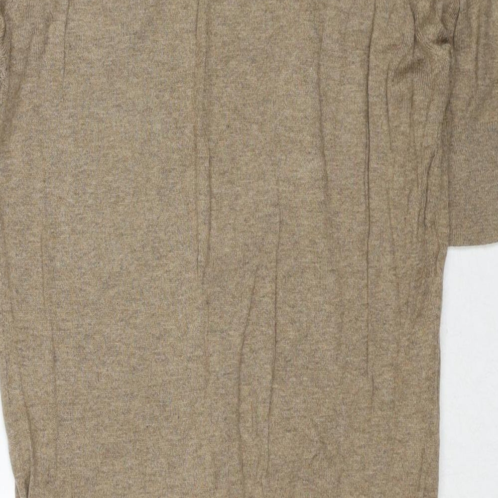 New Look Womens Beige V-Neck Cotton Cardigan Jumper Size 10