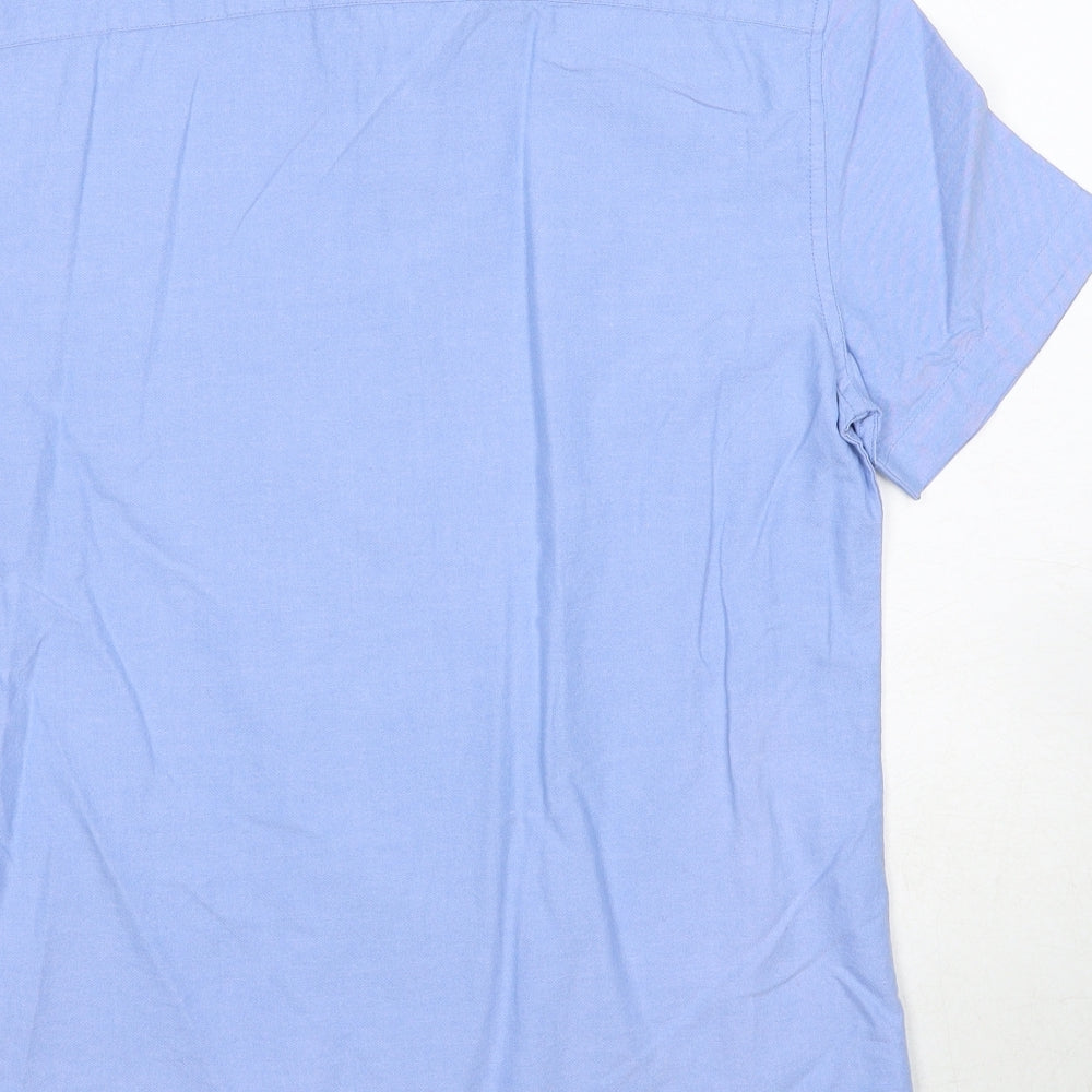 Cambridge Dry Goods Mens Blue Cotton Button-Up Size S Collared Button