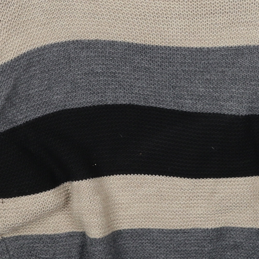 Blue Vanilla Womens Multicoloured Round Neck Striped Polyester Pullover Jumper Size S - Size S-M