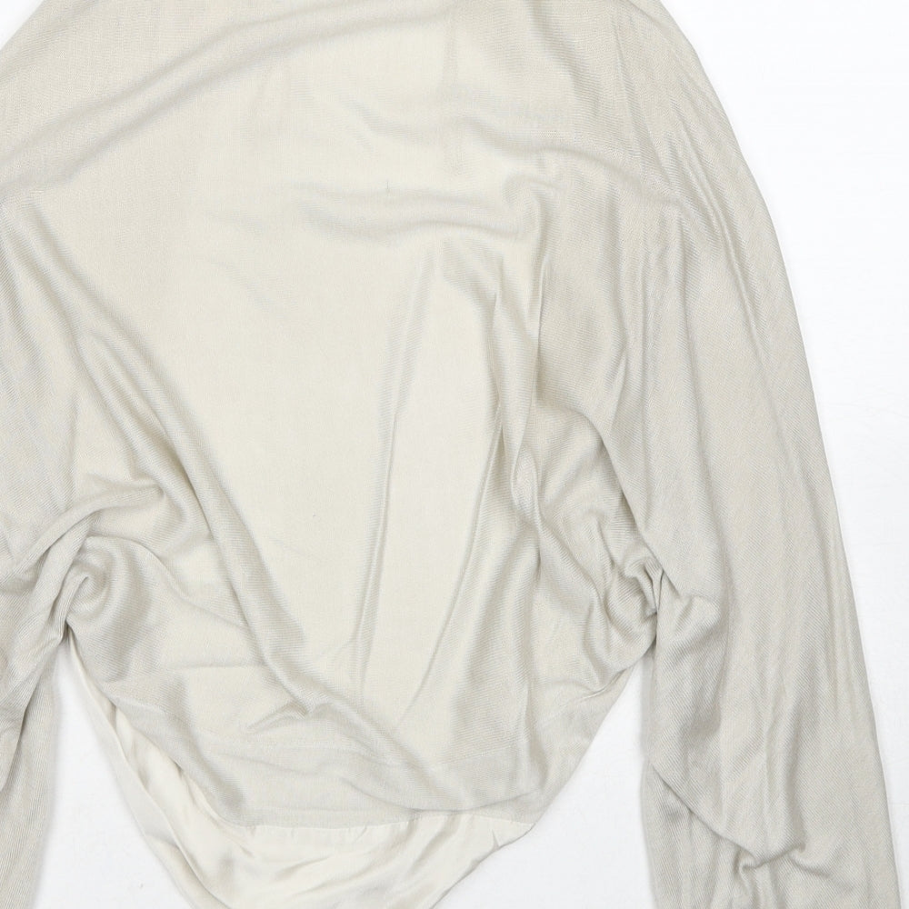 Untold Womens Beige V-Neck Acrylic Shrug Jumper Size L