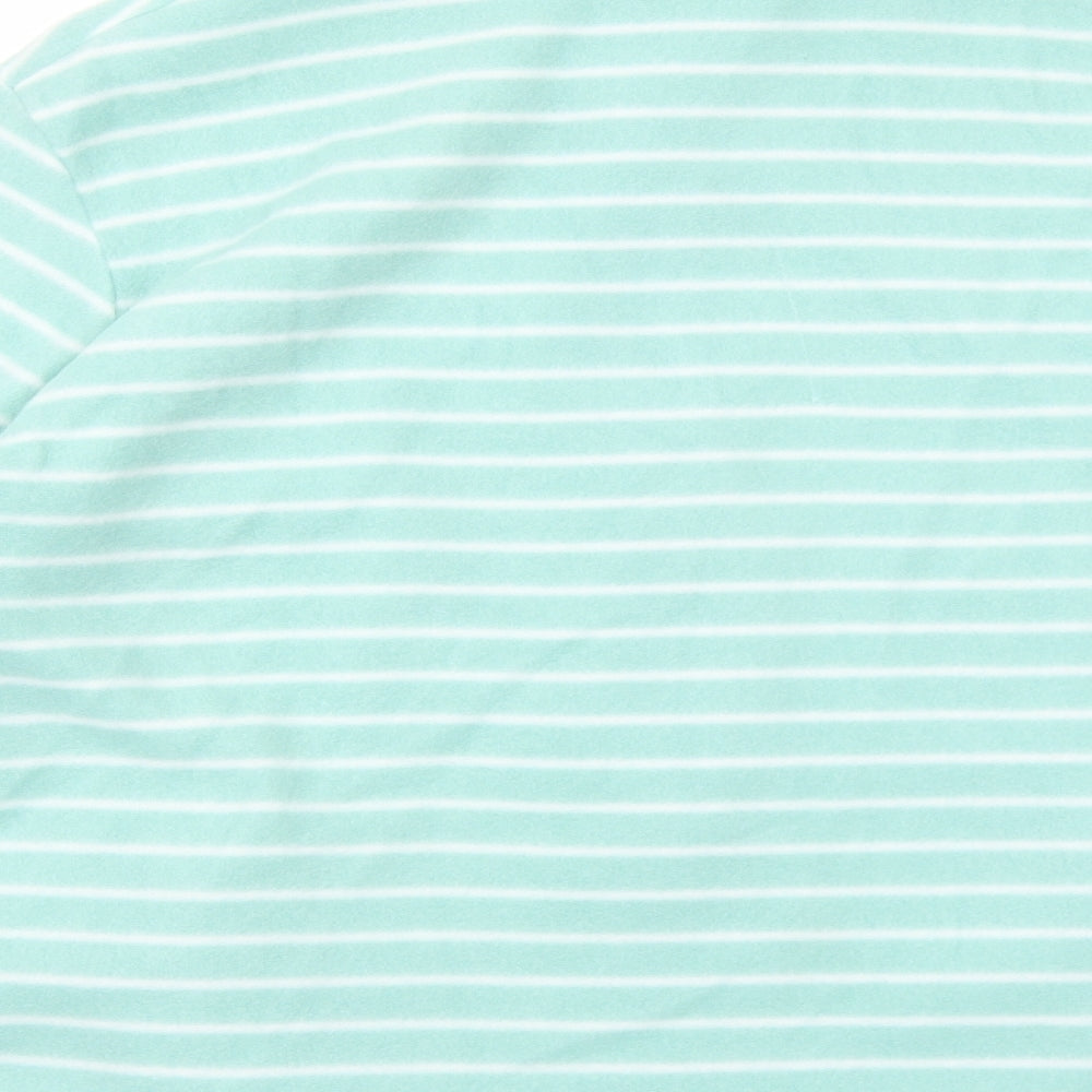 Anne De Lancay Womens Green Striped Jacket Size L Zip