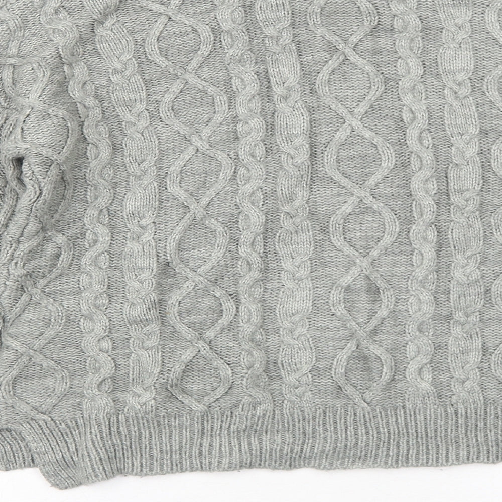 Pimkie Womens Grey Round Neck Acrylic Pullover Jumper Size XS