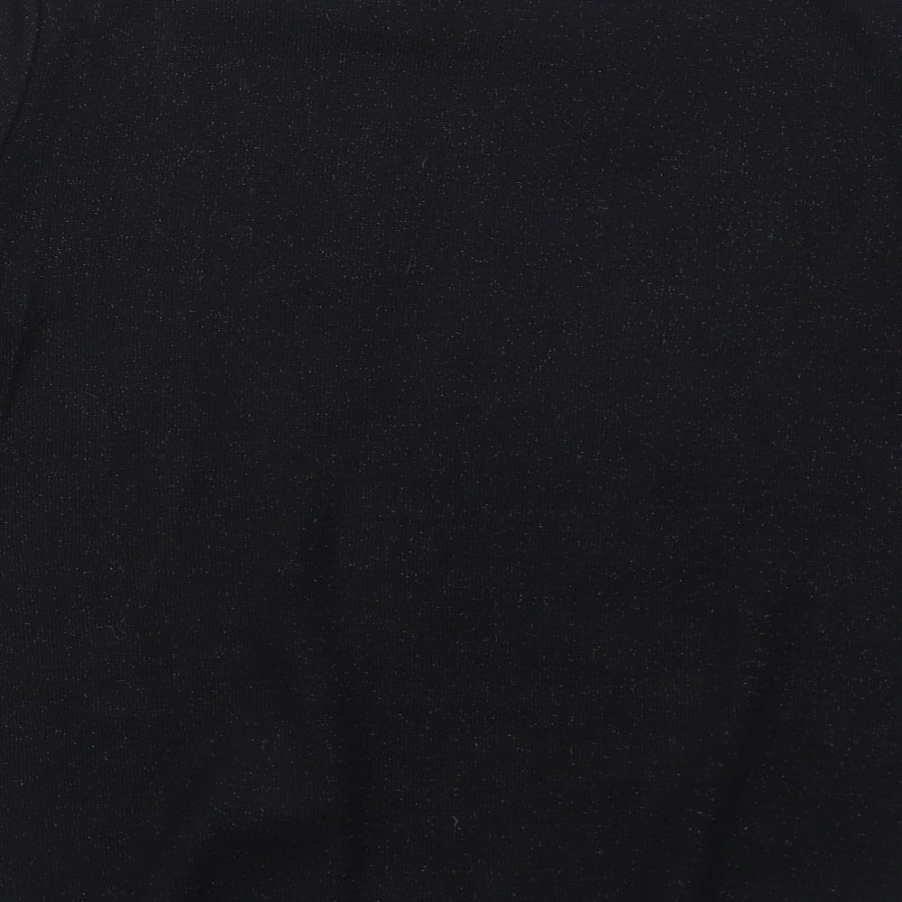 Wallis Womens Black Viscose Basic Blouse Size S Round Neck