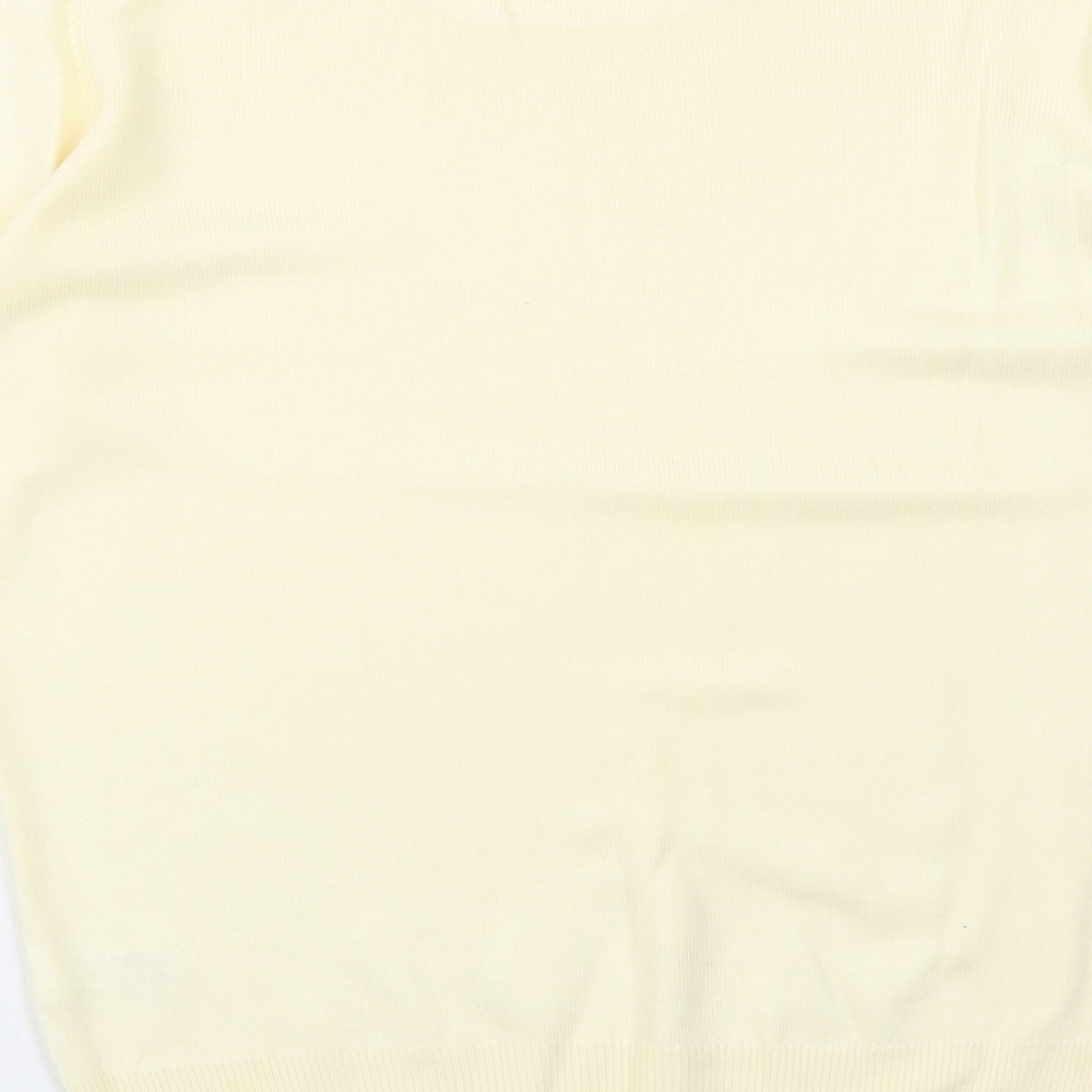 Marks & Spencer Womens Yellow Boat Neck Acrylic Pullover Jumper Size 8