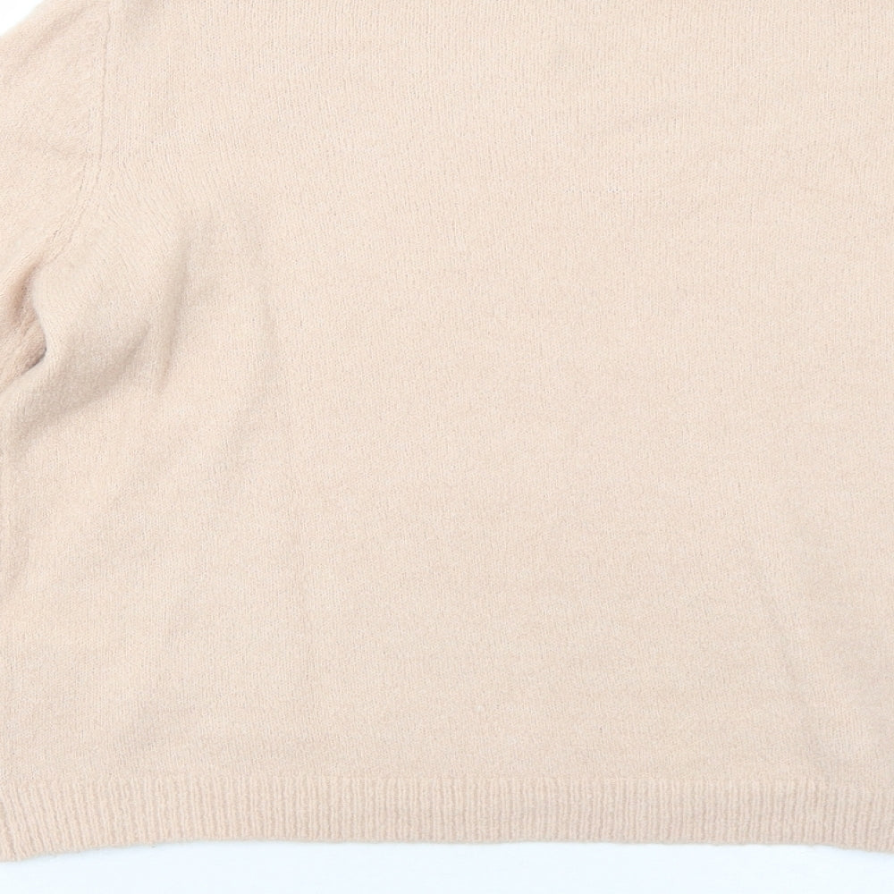 Warehouse Womens Pink Mock Neck Acrylic Pullover Jumper Size 12