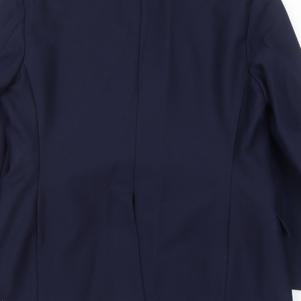 Crimplene Mens Blue Polyester Jacket Suit Jacket Size 42 Regular