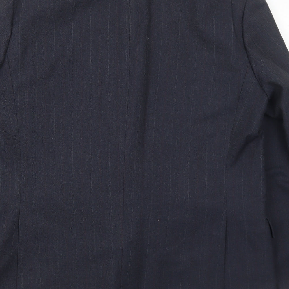 Classics Mens Blue Striped Polyester Jacket Suit Jacket Size 44 Regular