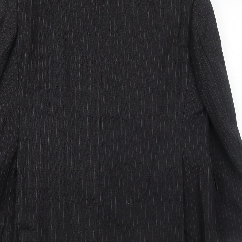 Maenson Mens Black Striped Polyester Jacket Suit Jacket Size 42 Regular