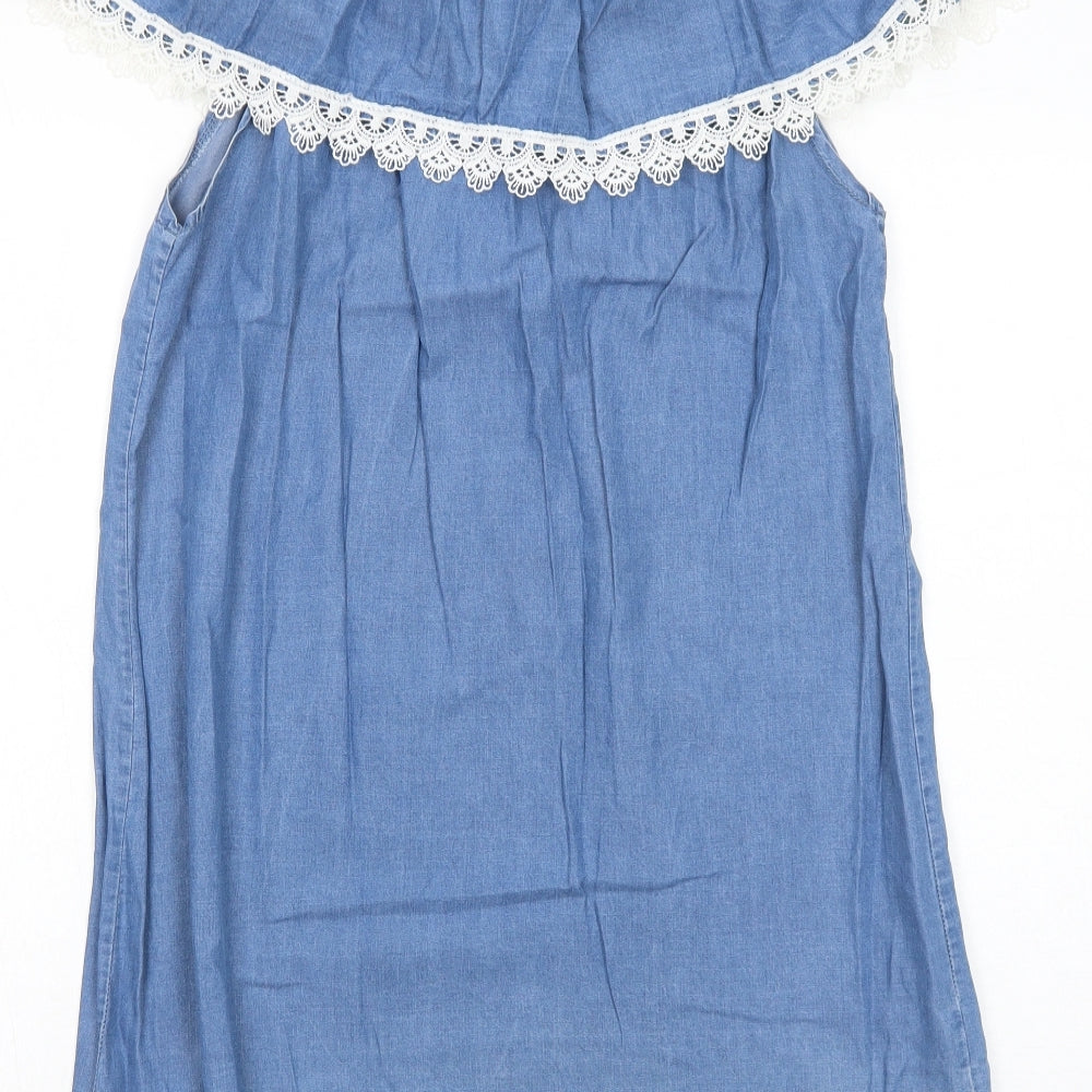 Cameo Rose Womens Blue Lyocell A-Line Size M Off the Shoulder Pullover