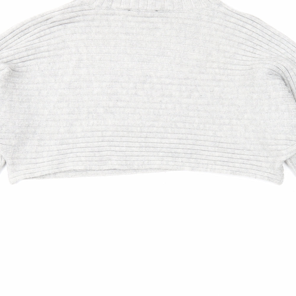 New Look Womens Grey Roll Neck Acrylic Pullover Jumper Size M