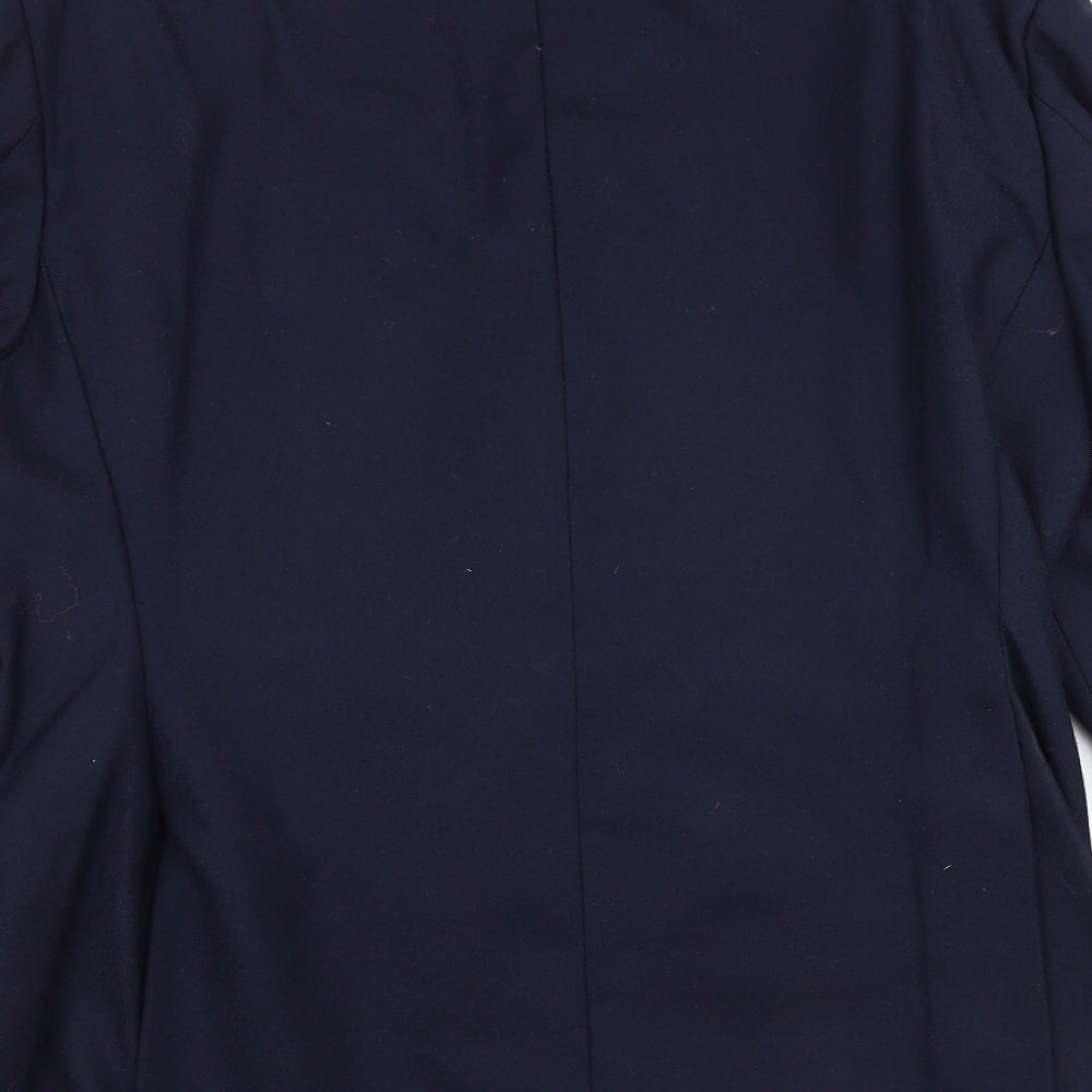 THE LABEL Mens Blue Polyester Jacket Suit Jacket Size 44 Regular